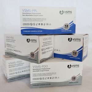 VSMS-PPL Monofilament Polypropylene Non-absorbable Surgical Suture - 12 pack